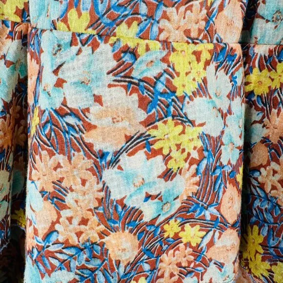 Veronica Beard Abanu Multicolored Floral Tiered 3/4 Sleeve Keyhole Mini Dress 2 - Picture 8 of 11